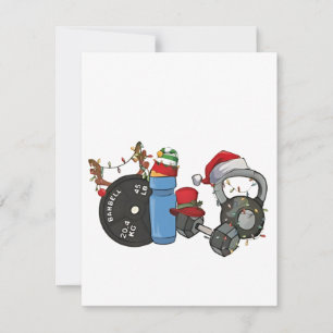 Kerstman Krachttraining Hantelelementen Gym Kerstm Notitiekaartje