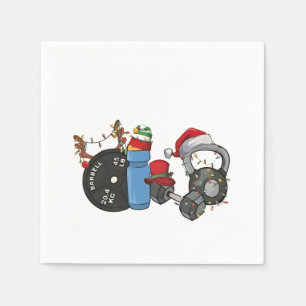 Kerstman Krachttraining Hantelelementen Gym Kerstm Servet