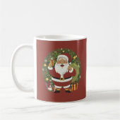 Kerstman Krans Koffiemok (Links)