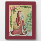 Kerstman Kunst Decoratie Plaquette Fotoplaat (Voorkant)