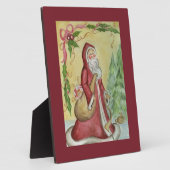 Kerstman Kunst Decoratie Plaquette Fotoplaat (Zijkant)
