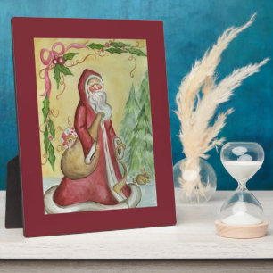 Kerstman Kunst Decoratie Plaquette Fotoplaat
