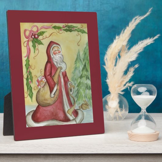 Kerstman Kunst Decoratie Plaquette Fotoplaat (Zijkant)
