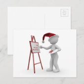 Kerstman Kunstenaar Rood Wit Vrolijk Kerstmis Ezel Feestdagenkaart (Voorkant / Achterkant)