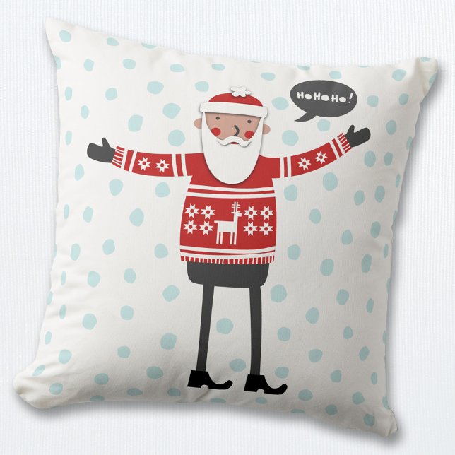 kerstman kussen (Hipster Santa in skinny jeans Christmas pillow)