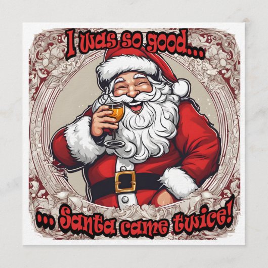 Kerstman kwam twee keer! kaart (Voorkant)