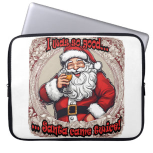 Kerstman kwam twee keer! laptop sleeve