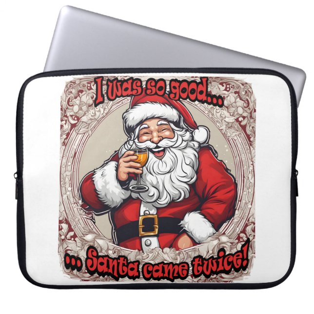 Kerstman kwam twee keer! laptop sleeve (Voorkant)