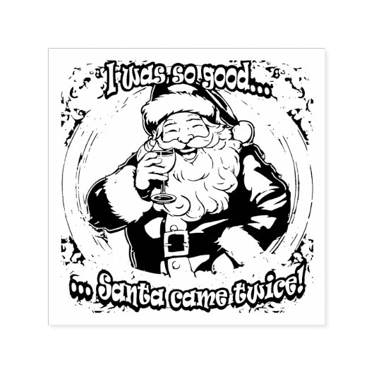 Kerstman kwam twee keer!  zelfinktende stempel (Design)