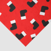 Kerstman Laarzen Kerstvakantie Patroon Rood Tissuepapier (Detail)