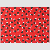 Kerstman Laarzen Kerstvakantie Patroon Rood Tissuepapier (Voorkant)