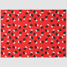 Kerstman Laarzen Kerstvakantie Patroon Rood Tissuepapier