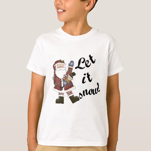 Kerstman Laat het Sneeuw T-shirts en geschenken (Voorkant)