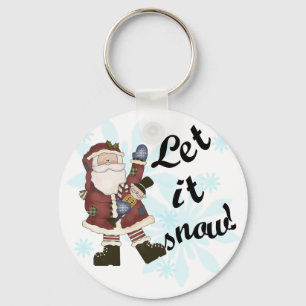 Kerstman Laat het Sneeuw T-shirts en geschenken Sleutelhanger