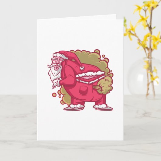 Kerstman laat scheten kaart (Gele Bloem)