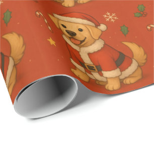 Kerstman Labrador Retriever Hond Schattige Kerstmi Cadeaupapier