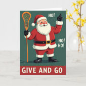 Kerstman Lacrosse Geef En Ga Kaart (Gele Bloem)