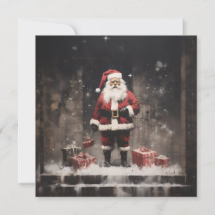 Kerstman Landelijk Muurschildering Feestdagenkaart