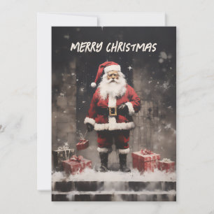 Kerstman Landelijk Muurschildering Feestdagenkaart