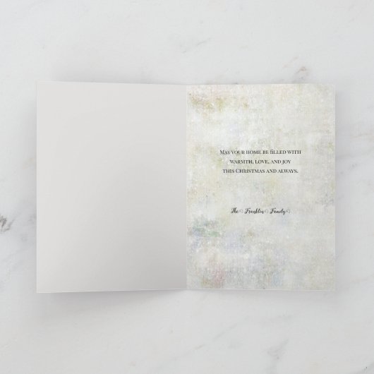 Kerstman, landschap in Robuust en muziek Feestdagen Kaart (Binnen)