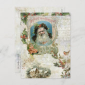  Kerstman, landschap in Robuust en muziek Feestdagenkaart (Voorkant / Achterkant)