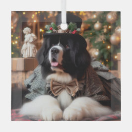 Kerstman Landseer Newf-ornament Glas Ornament