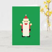 Kerstman Lange Baard Cartoon Pret Schattig Kerst G Kaart (Gele Bloem)