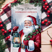  Kerstman Lantaarn Gepersonaliseerde Kerst Theedoek