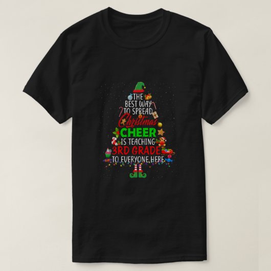 Kerstman leert de derde klas kerstman t-shirt (Design voorkant)