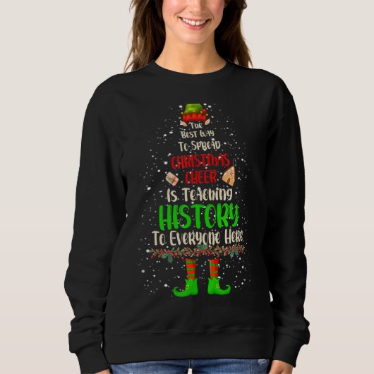Kerstman leert geschiedenis kerstman Elf Teac Trui (Voorkant)