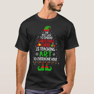 Kerstman leert kunstschilderaar Elf-leraar T-shirt