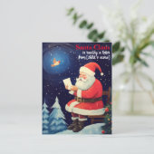 Kerstman leesbrief gepersonaliseerde retro kerst briefkaart (Staand voorkant)