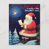 Kerstman leesbrief gepersonaliseerde retro kerst briefkaart (Voorkant)
