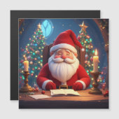 Kerstman leest een boek bij kaarslicht (Voorkant / Achterkant)