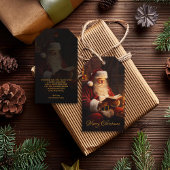  Kerstman leest een boek Cadeaulabel