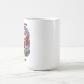 Kerstman leest een verhaal bij de kerstboom koffiemok (Center)