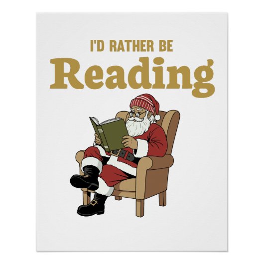 Kerstman leest perfect poster (Voorkant)