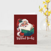 Kerstman leest verboden boeken kaart (Gele Bloem)