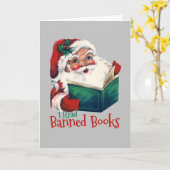 Kerstman leest verboden boeken kaart (Gele Bloem)