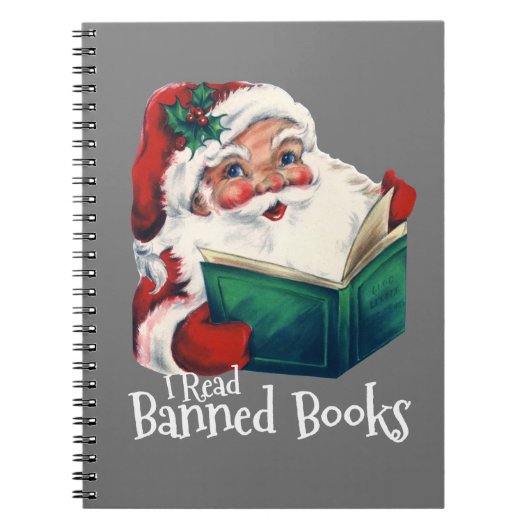 Kerstman leest verboden boeken notitieboek (Voorkant)