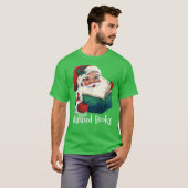 Kerstman leest verboden boeken t-shirt (Voorkant volledig)