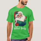 Kerstman leest verboden boeken t-shirt (Voorkant)