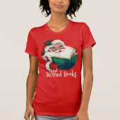 Kerstman leest verboden boeken t-shirt (Voorkant)