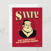 Kerstman: Lege Zak op de Ochtend van Kerstmis Feestdagenkaart (Voorkant / Achterkant)