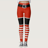 Kerstman Leggings Nabootsokken (Voorkant)