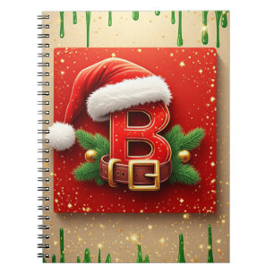 Kerstman Letter B Met Dennenkrans Kerststijl 🎅 Notitieboek
