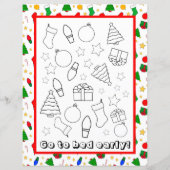 Kerstman Letter & Kleuren Pagina Papieren Blad (Achterkant)