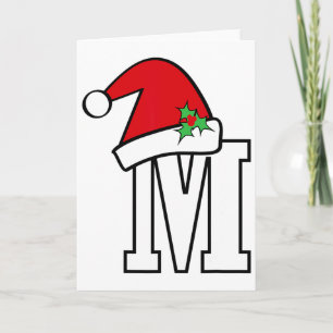 Kerstman Letter M Schattig Kerst Monogram Spreuk C Kaart