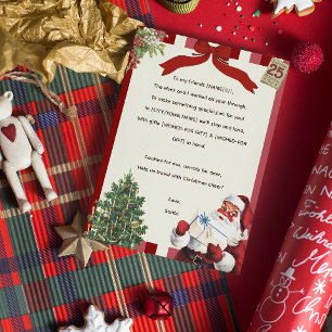 kerstman letter rijmende broer of zus kerst kaart