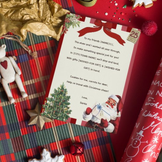  kerstman letter rijmende broer of zus kerst kaart